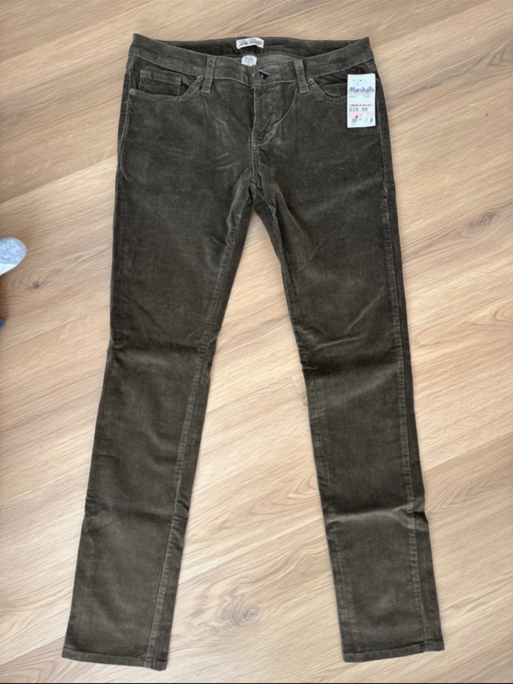 NWT BeBop Olive Green Corduroy Straight Leg Pants M 8/10